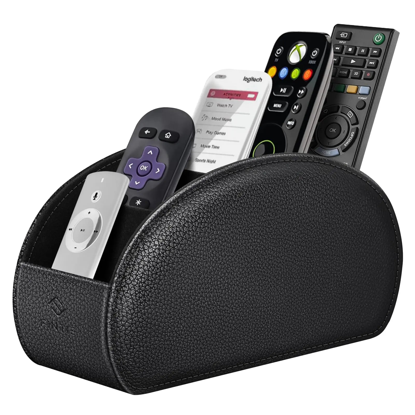 Fintie 5-Compartment Vegan Leather Remote Control Holder - Desk Organizer, Office Accessories, Media Controller Storage for Home & Office Use
