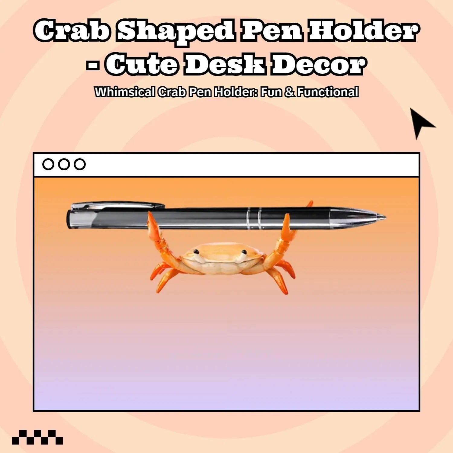 Realistic Crab Shaped Pen Holder, 1 Count Creative Cute Desktop Pen Stand, Decorative Desk Ornament for Office and Home, Desk Accessories, Summer Gifts, Office Stationery Supplies, Room Decor, Fall Decor, Birthday Gifts, Home Decor, Pencil Holder