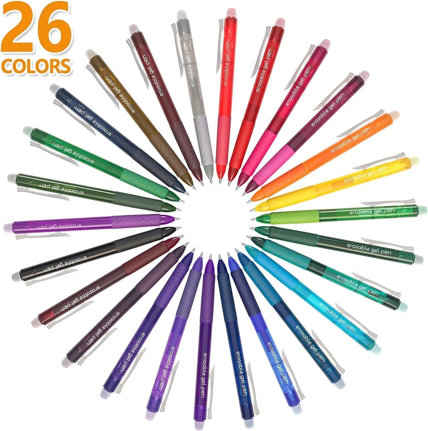 26 Pack Erasable Gel Pens, Retractable Fine Point Clicker Pens in 15/26 Assorted Colors, Smooth Writing and Easy to Use for Students, Teachers and Artists, Drawing Writing Planner and Crossword Puzzles,magical pen,gift,Colorful Crafts