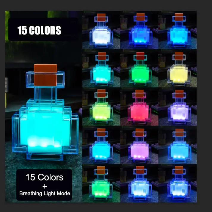 Color-Changing LED Potion Bottle Table Lamp, 15-Color Ambient Led Lights Bedroom Decor, Whimsical Room Decor, Teenage Boy Gifts Gaming Stuff for Home Improvement Novelty Lighting