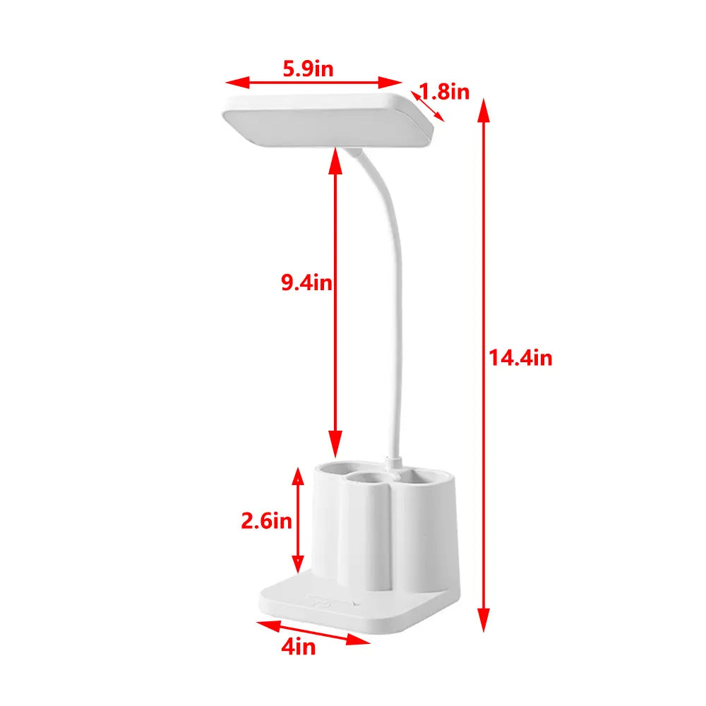 Dimmable LED Desk Light Touch Sensor Table Bedside Reading Lamp USB Rechargeable