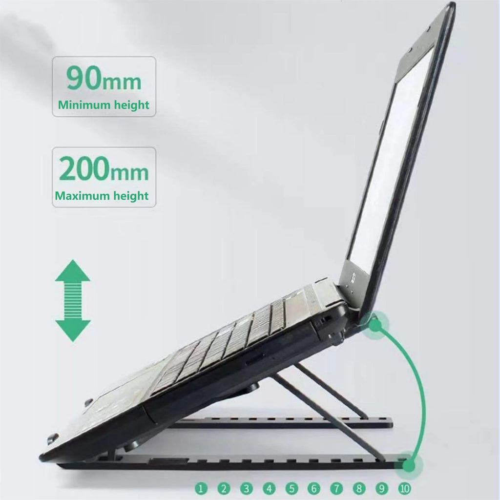 Adjustable Foldable Heat-Dissipating Plastic Laptop Stand, Computer Stand for Laptop, Portable Desktop Laptop Holder Accessory #GLOBAL PICKS